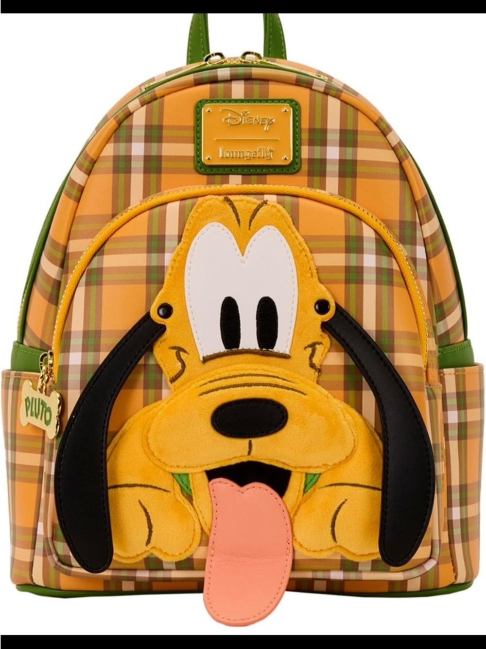 Loungefly Kids Pluto Plaid Mini Backpack - Yellow/Green